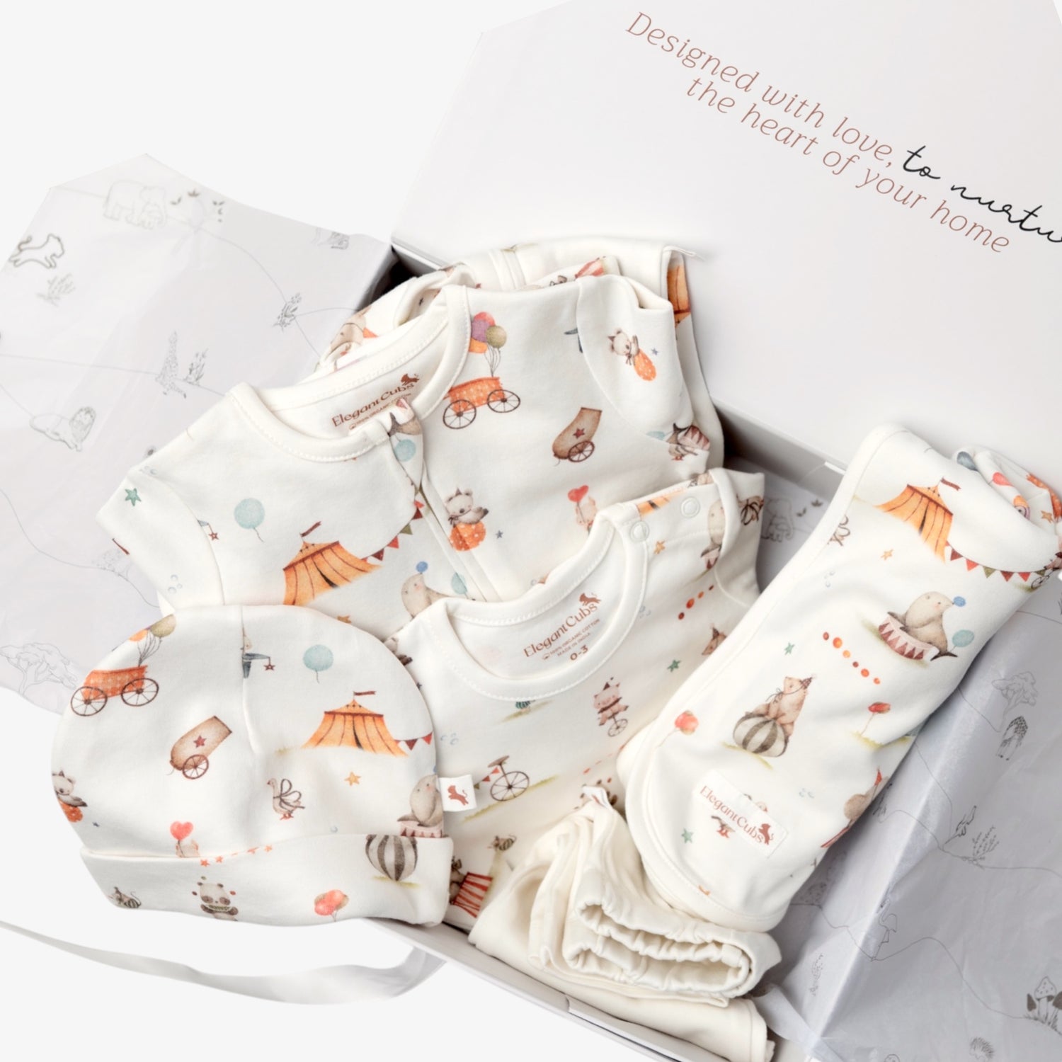 Whimsical Carnival Organic Cotton 6-Piece Gift Set