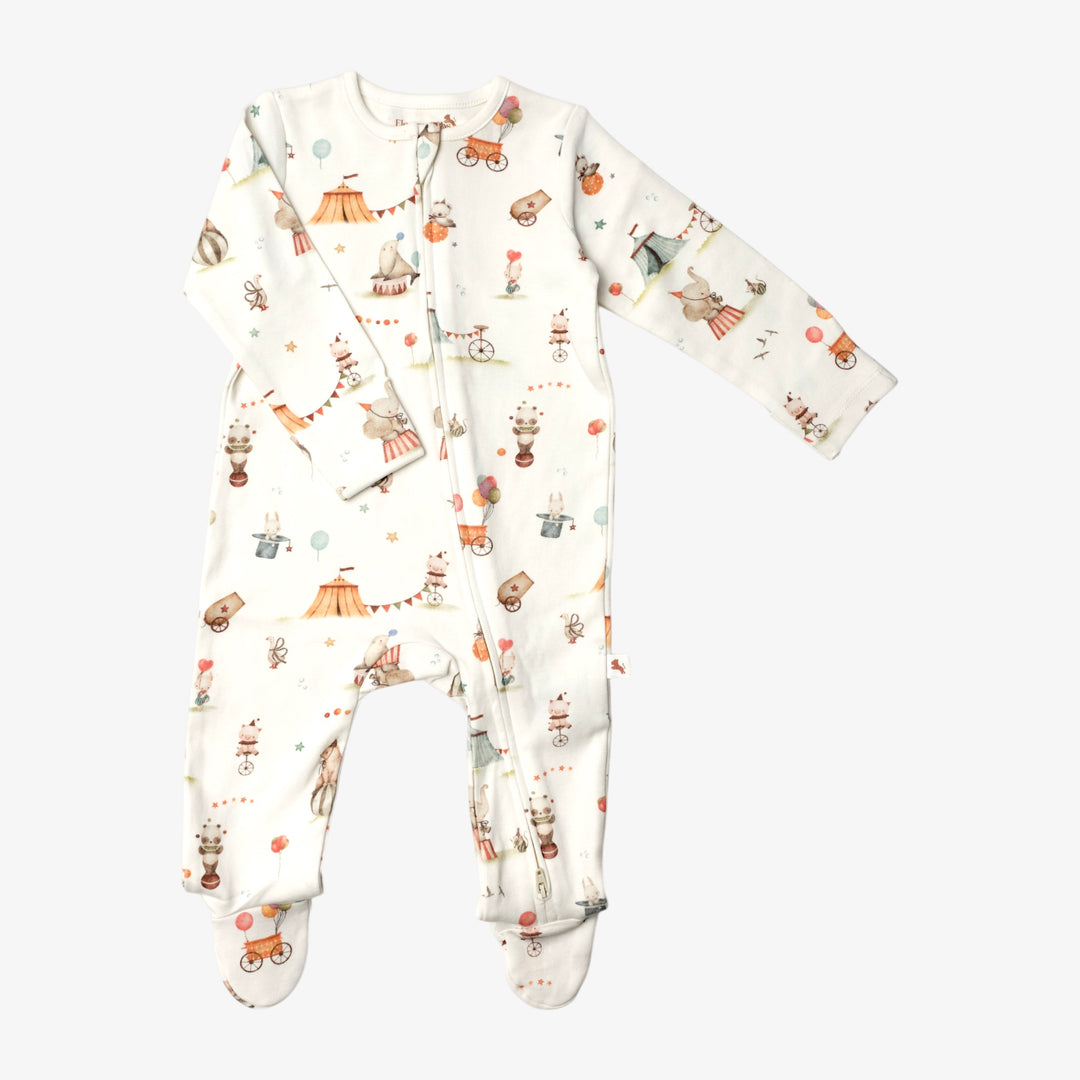 Organic Cotton Zip Footed Coverall