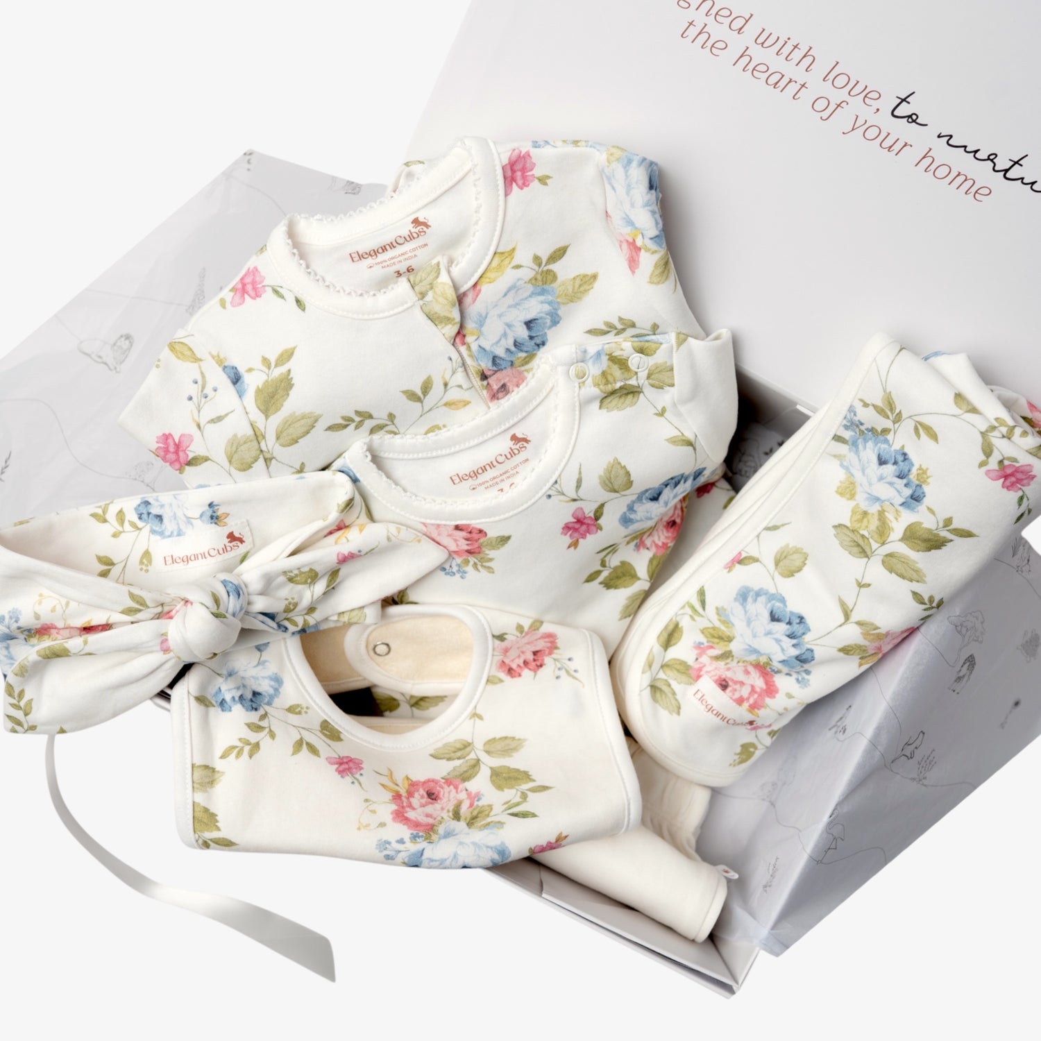 Floral Muse Organic Cotton 6-Piece Gift Set