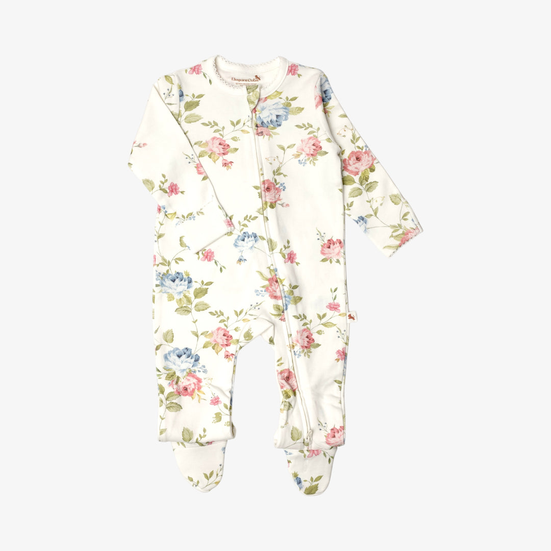 Organic Cotton Zip Footed Coverall